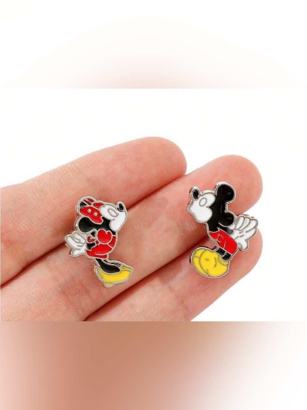 Disney Mickey & Minnie Enamel Stud Earrings in Red, Yellow, Black New